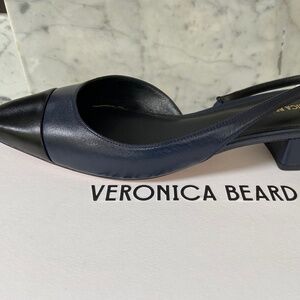 Veronica beard Cecile slingback navy/black leather size 9